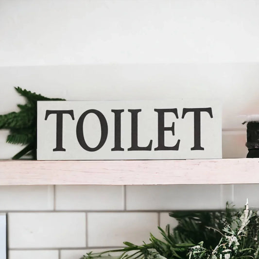 Toilet Laundry Bathroom White Door Room Sign - The Renmy Store Homewares & Gifts