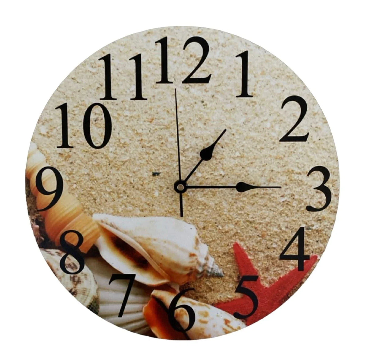 Clock Wall Ocean Beachside Shell Aussie Made - The Renmy Store Homewares & Gifts