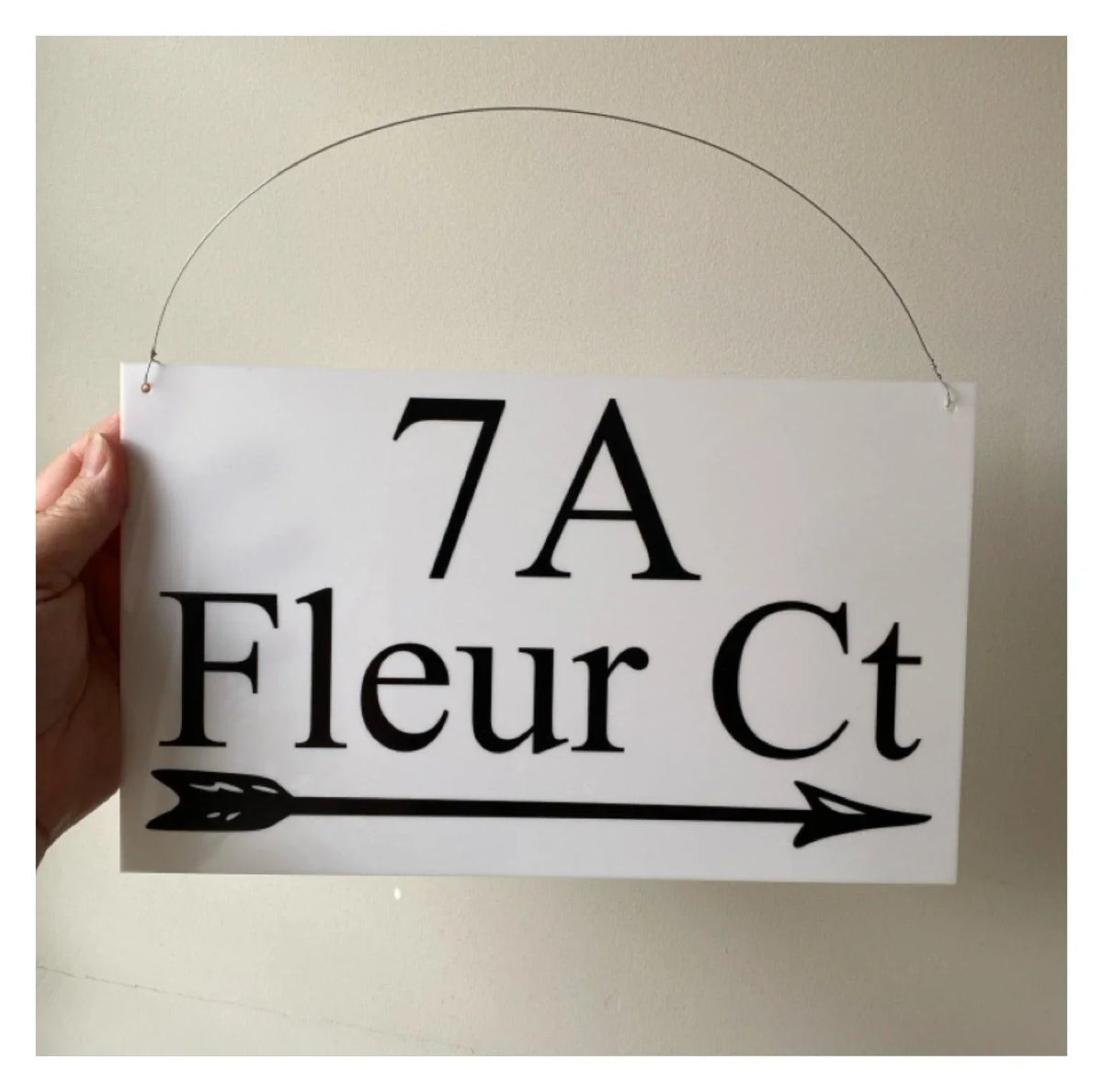 Custom Personalised Arrow White Sign - The Renmy Store Homewares & Gifts