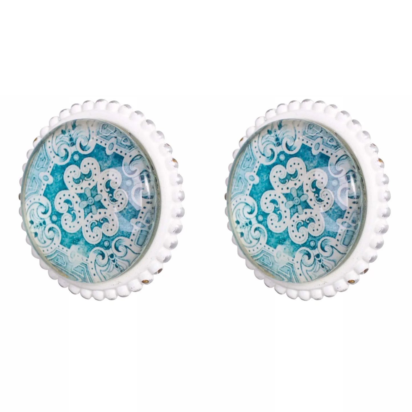 Knob Draw Pull Set x2 French Aqua Agii - The Renmy Store Homewares & Gifts