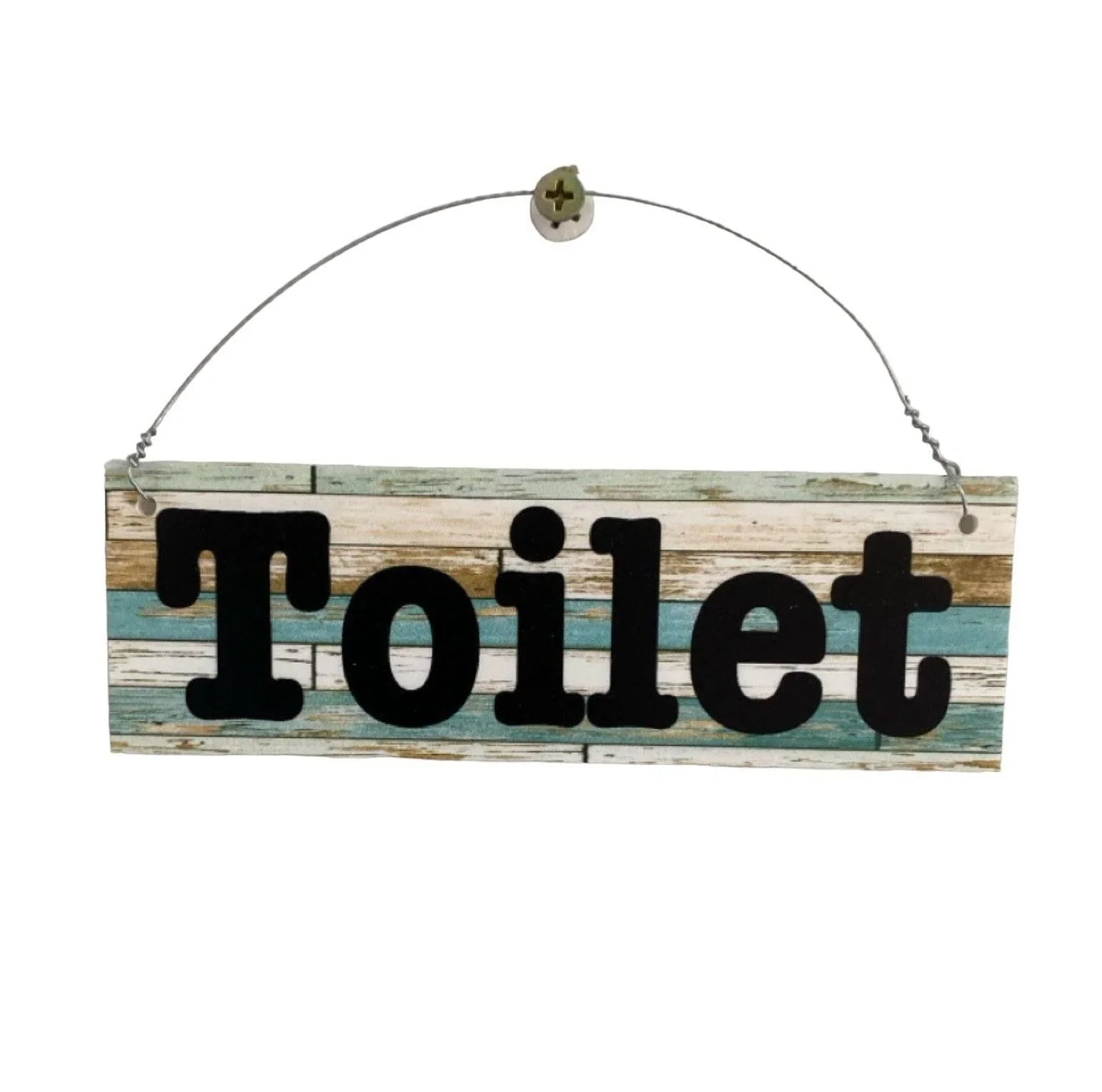 Toilet Laundry Bathroom Rustic Blue Sign - The Renmy Store Homewares & Gifts