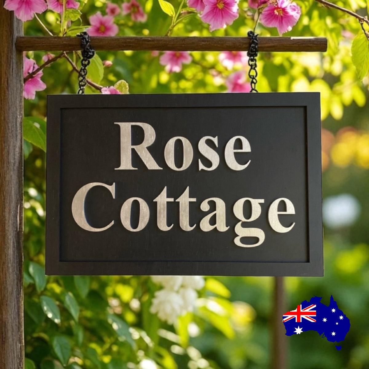 Custom Cottage & Residence Sign | Personalised Timber Hanging & Wall Property Sign | Aussie Made