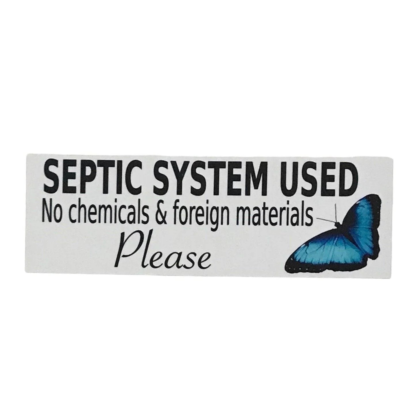 Toilet Septic System Blue Butterfly Sign - The Renmy Store Homewares & Gifts