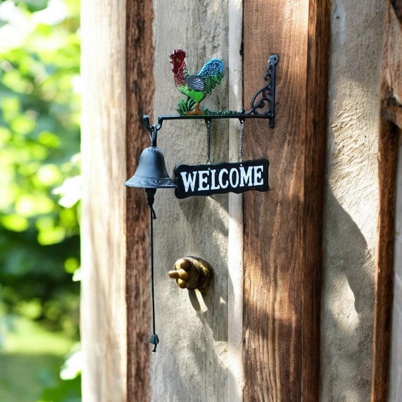 Doorbell Door Bell Welcome Cast Iron Rooster - The Renmy Store Homewares & Gifts