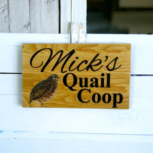 Quail Coop Custom Personalised Rustic Sign - The Renmy Store Homewares & Gifts