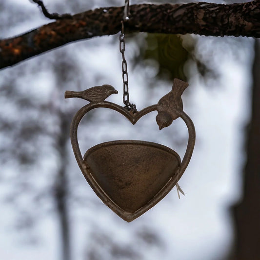 Bird Feeder Hanging Heart Love - The Renmy Store Homewares & Gifts