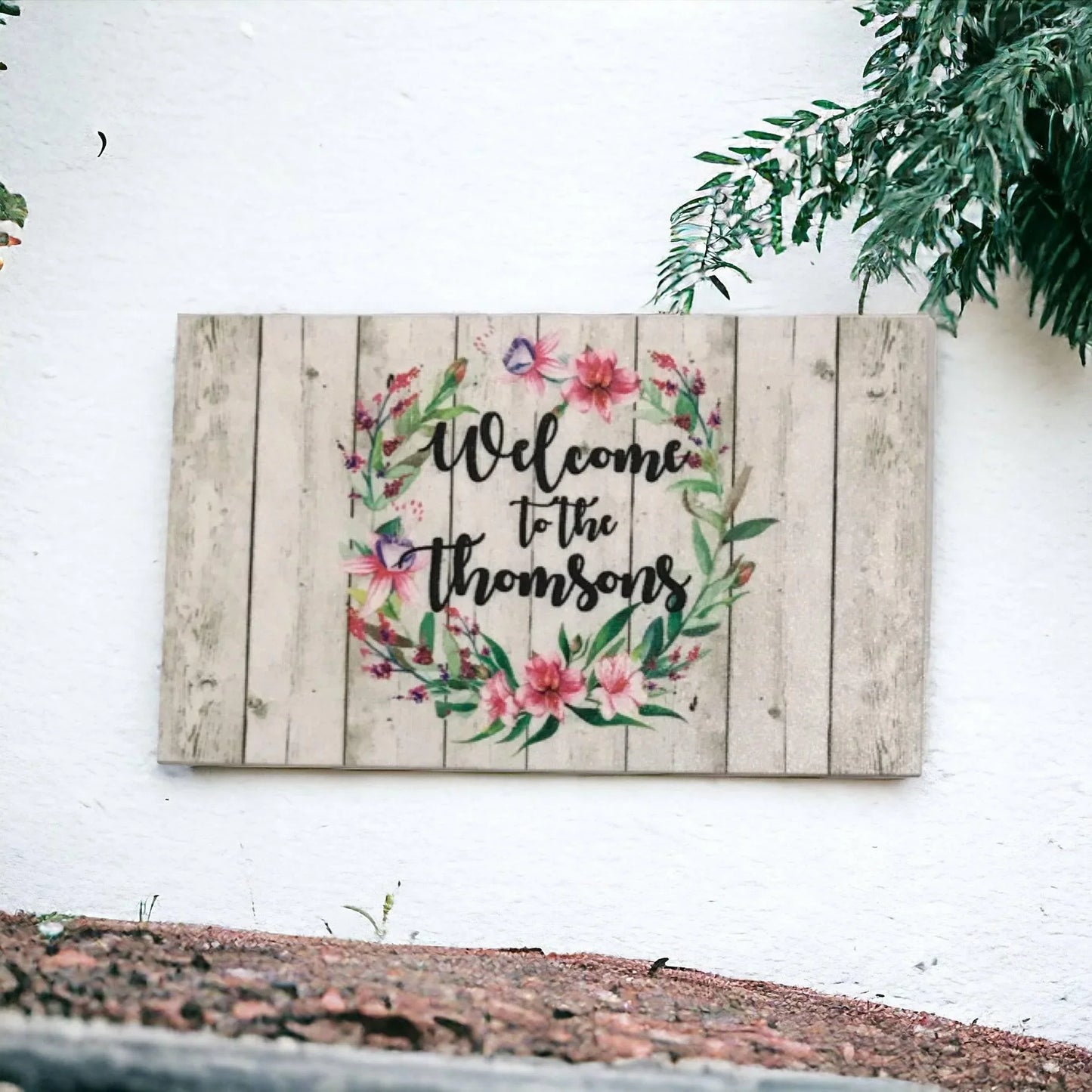 Welcome Custom Personalised Family Floral Sign - The Renmy Store Homewares & Gifts