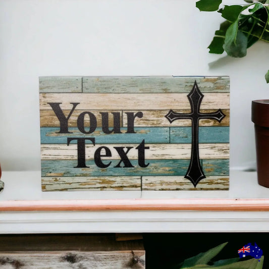 Cross Memorial Personalised Custom Rustic Sign - The Renmy Store Homewares & Gifts