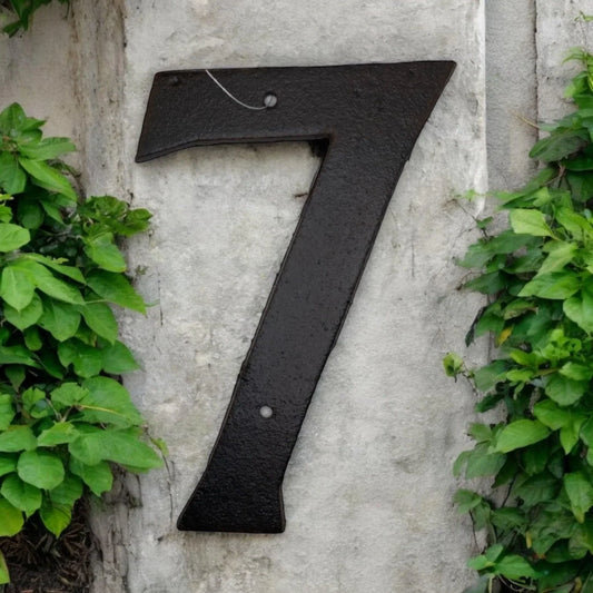 Number 7 Cast Iron Metal House Street Fence Wall Letterbox Large 16cm - The Renmy Store Homewares & Gifts