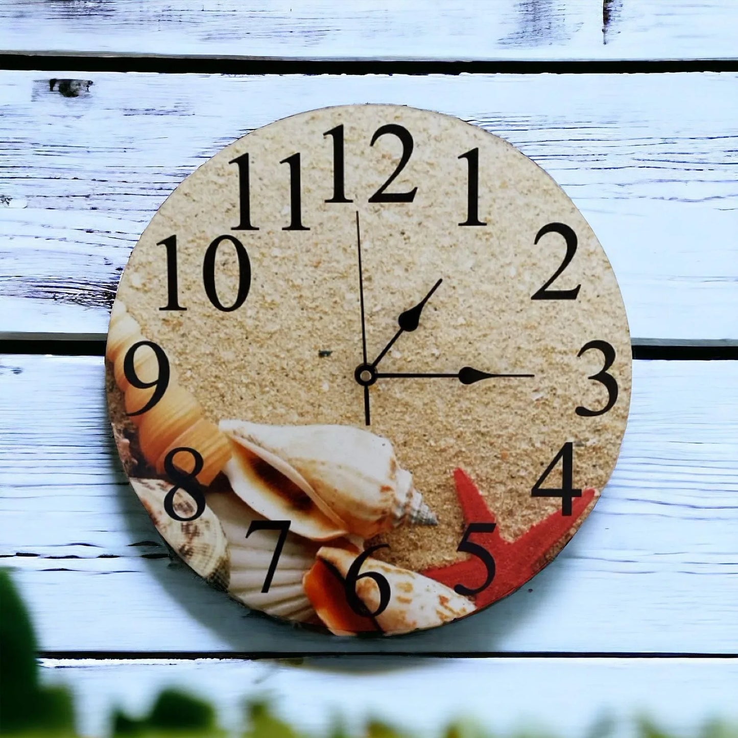 Clock Wall Ocean Beachside Shell Aussie Made - The Renmy Store Homewares & Gifts
