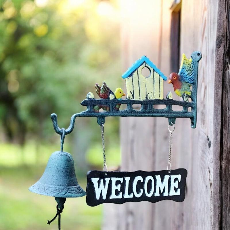 Door Bell Cast Iron Welcome Bird House - The Renmy Store Homewares & Gifts