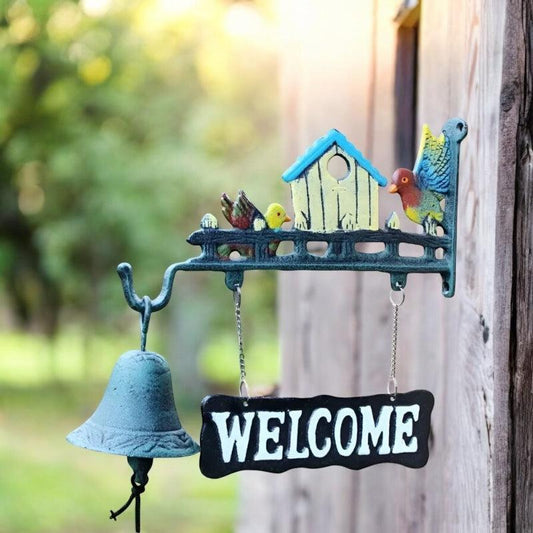 Door Bell Cast Iron Welcome Bird House - The Renmy Store Homewares & Gifts