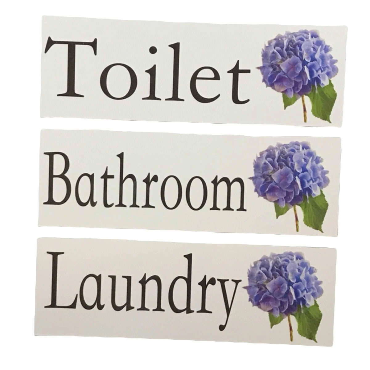 Hydrangea Flower Door Sign Toilet Laundry Bathroom - The Renmy Store Homewares & Gifts