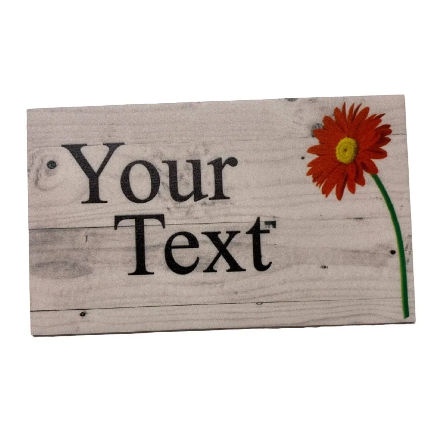 Gerbera Flower Red Custom Personalised Sign - The Renmy Store Homewares & Gifts