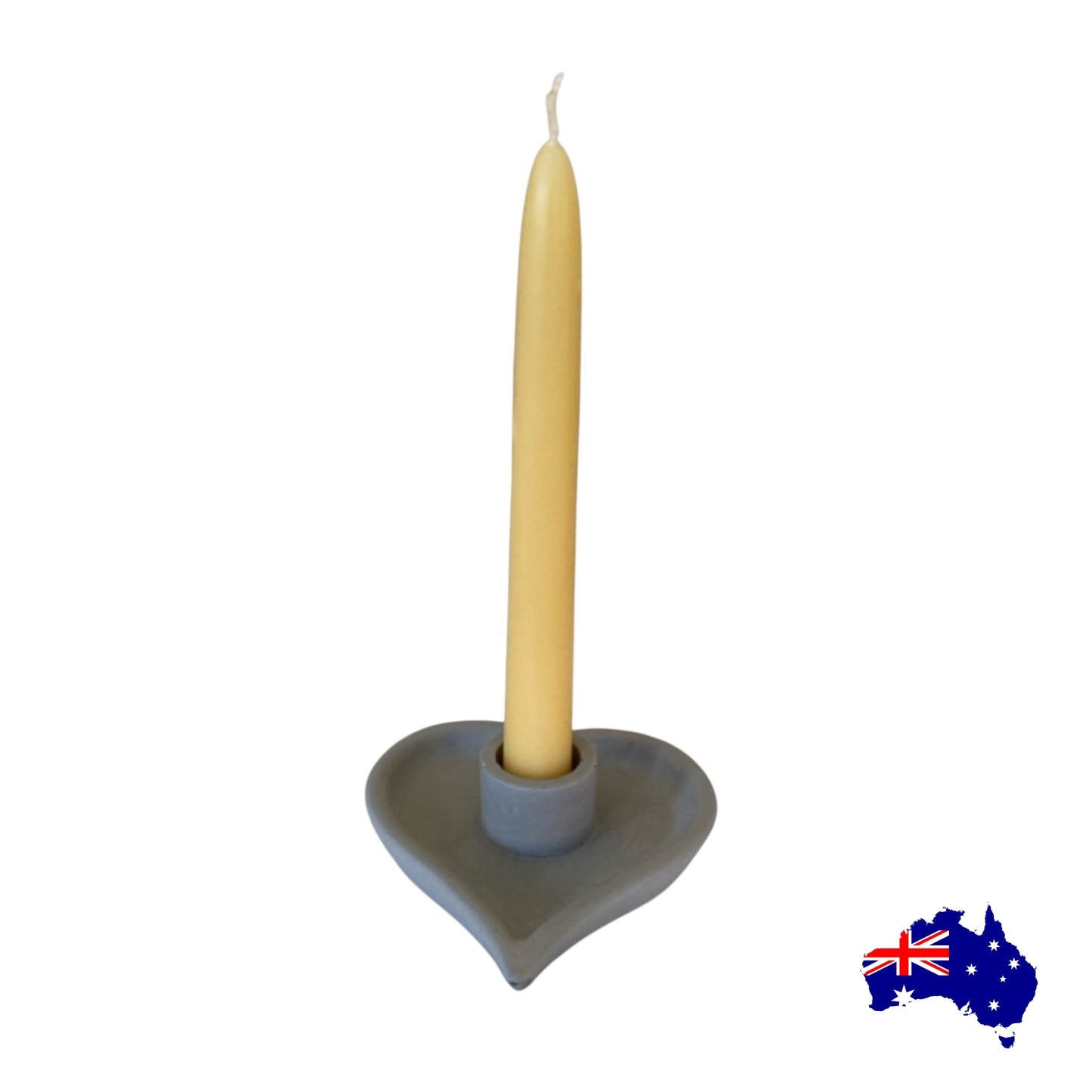 Heart Love Taper Candle Holder Aussie Handmade Concrete