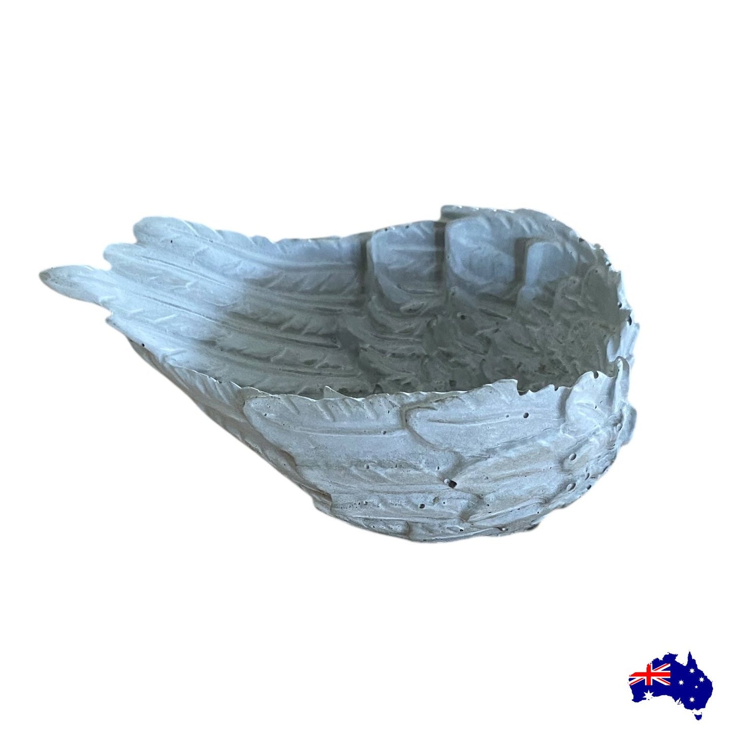 Angel Wings Planter Pot & Dish | Handmade Concrete Memorial Aussie Made Decor