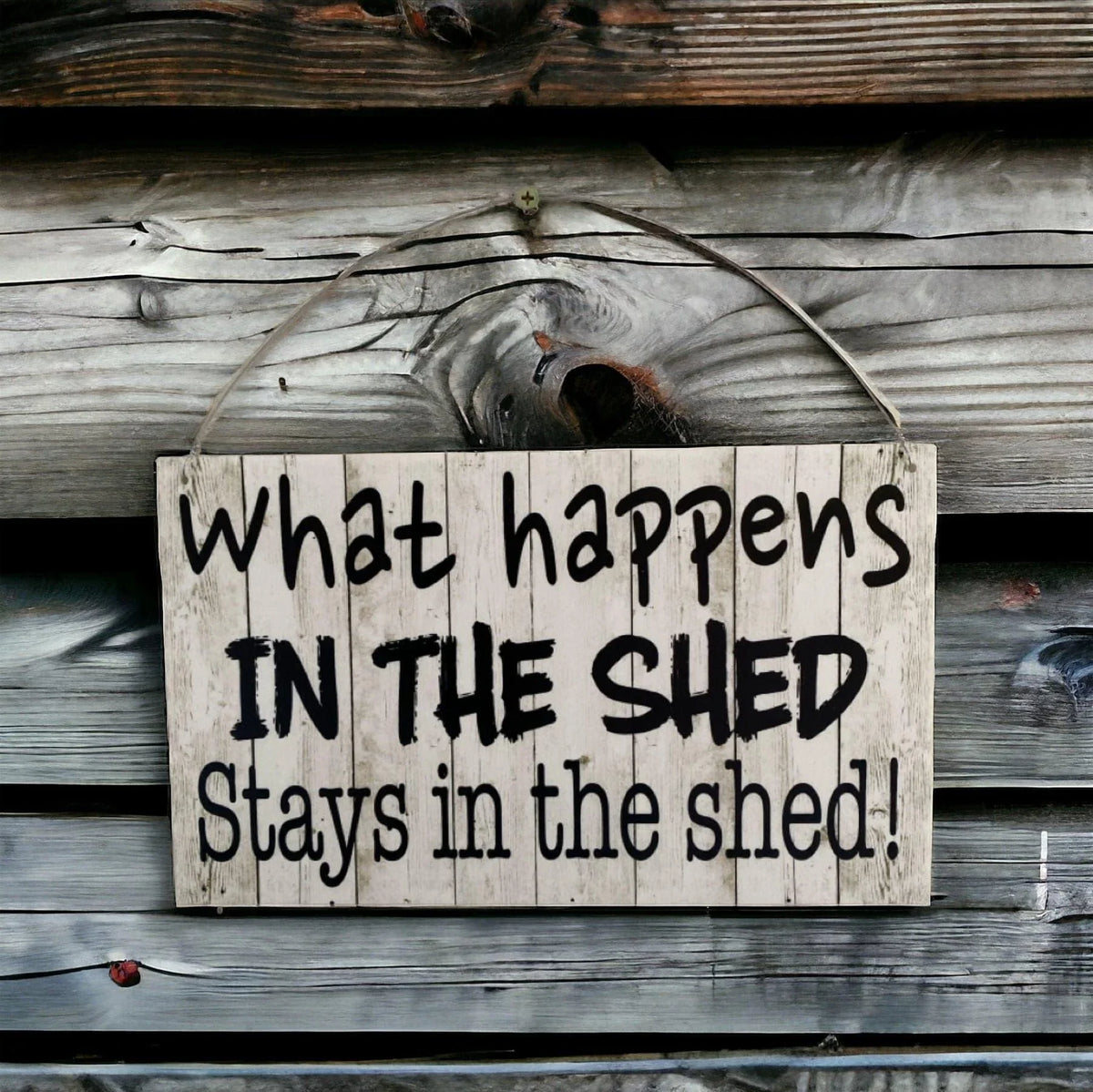 What Happens In The Shed Stays In The Shed Rustic Sign - The Renmy Store Homewares & Gifts