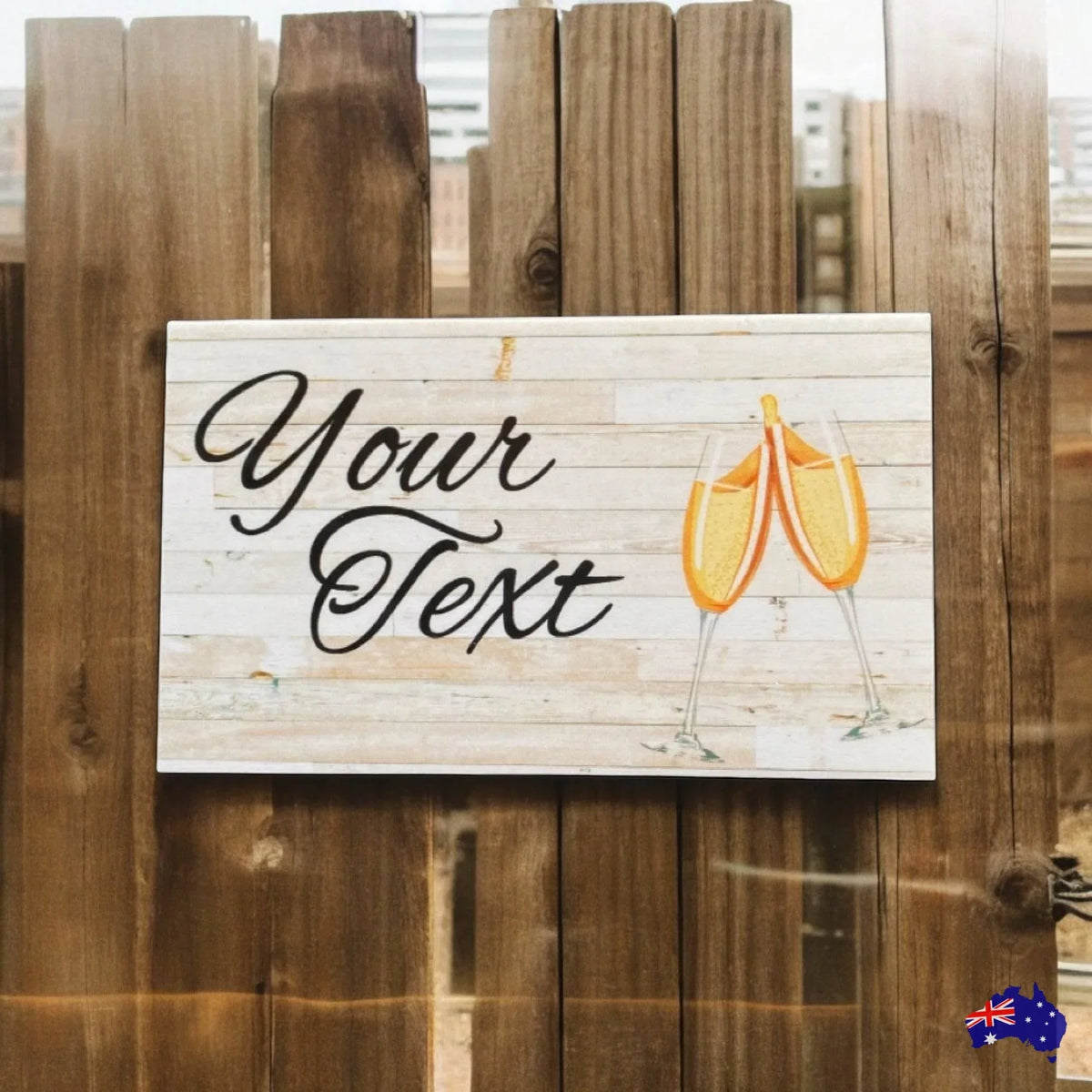 Champagne Celebration Custom Wording Text Sign - The Renmy Store Homewares & Gifts