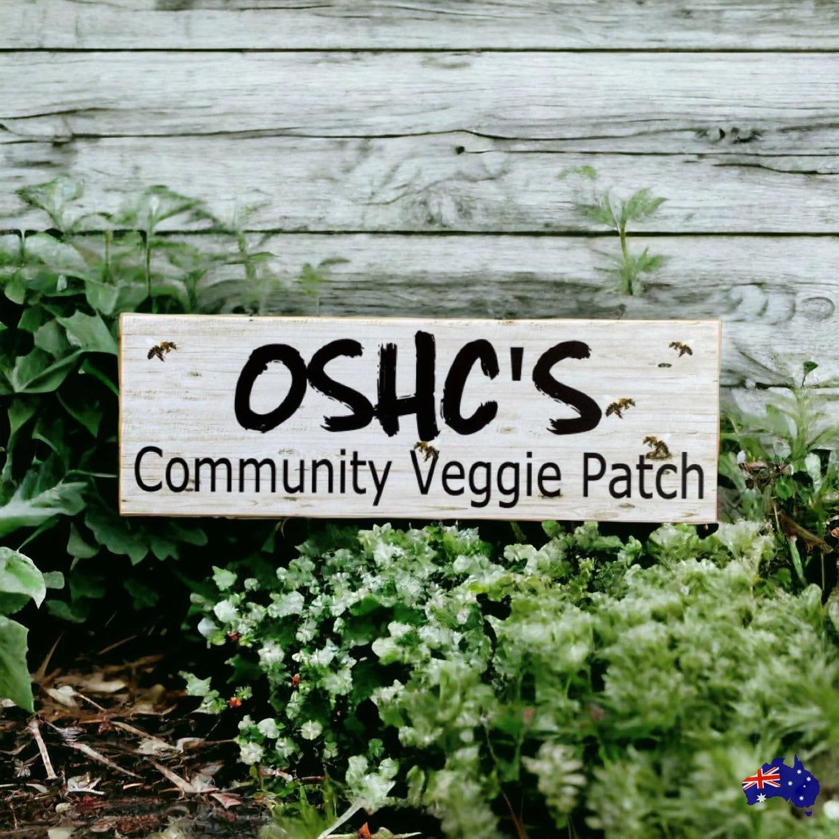 Custom Veggie Patch Garden Bees Sign - The Renmy Store Homewares & Gifts