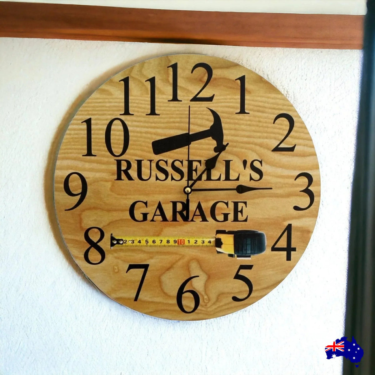 Clock Wall Garage Tool Custom Personalised Aussie Made - The Renmy Store Homewares & Gifts