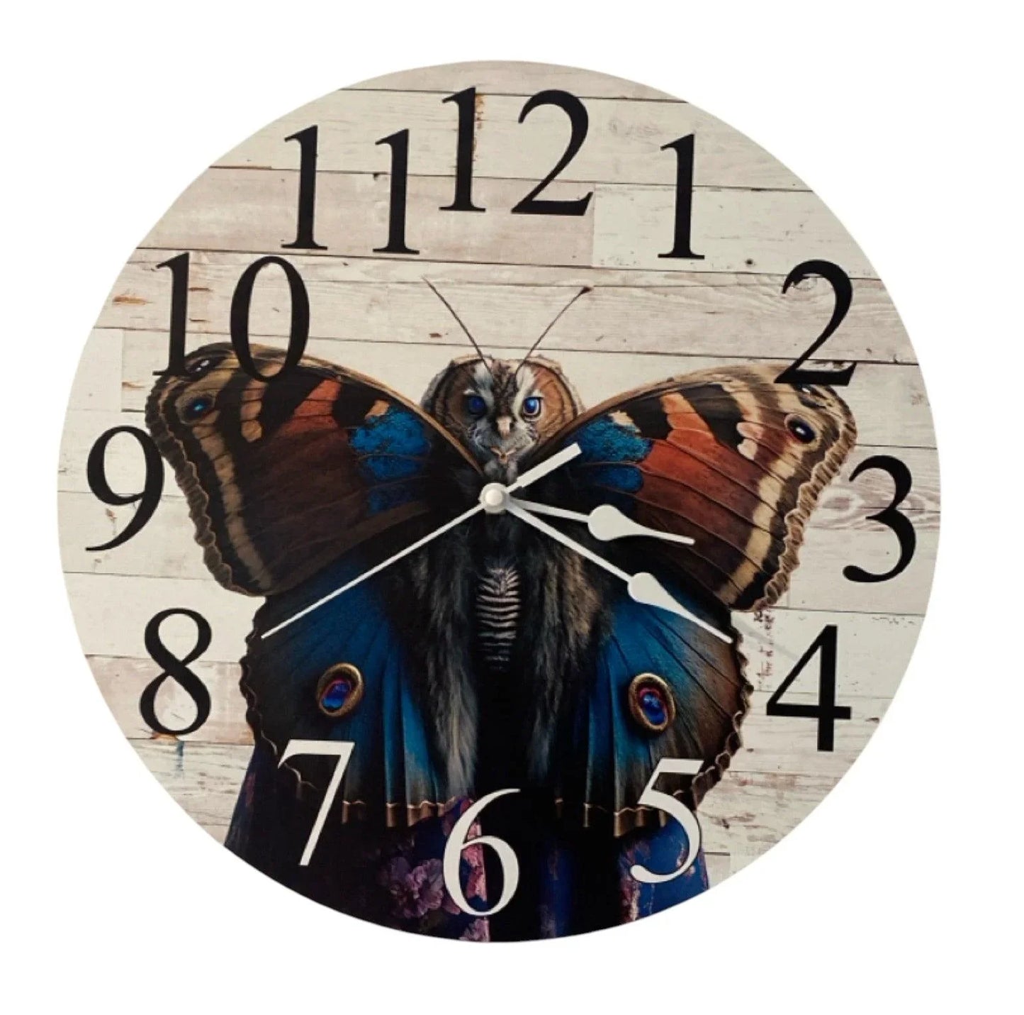 Clock Wall Butterfly Vintage Retro Aussie Made - The Renmy Store Homewares & Gifts