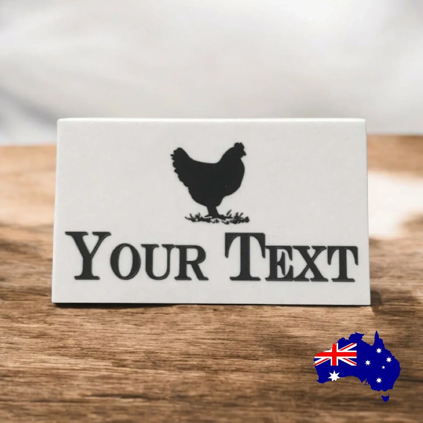 Chicken Hen Custom Personalised White Sign - The Renmy Store Homewares & Gifts