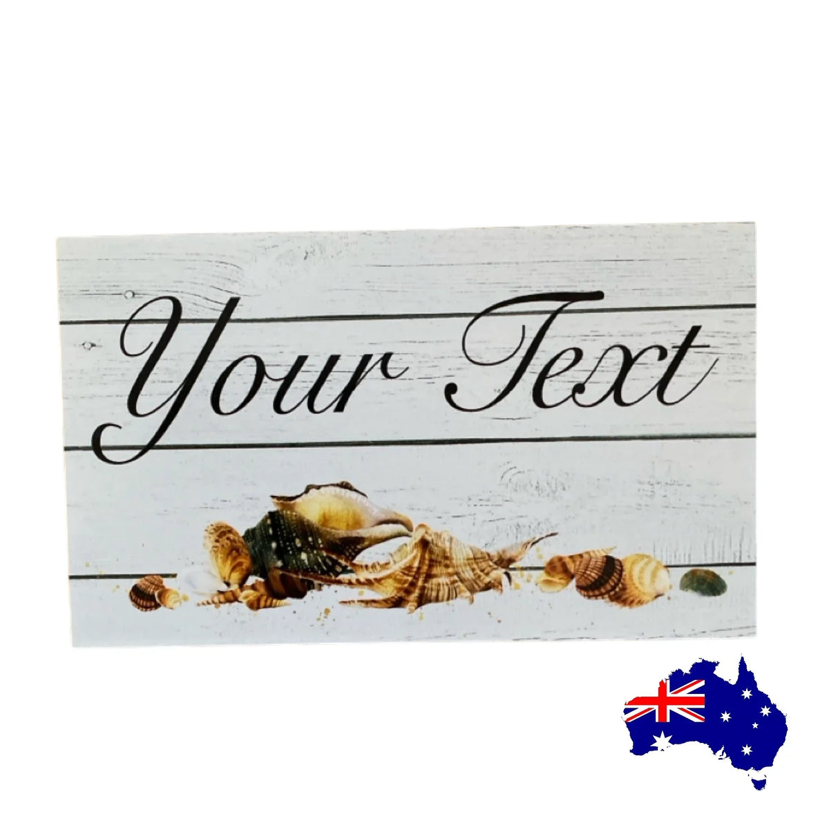 Custom Personalised Timber Seashells Coastal Sign - The Renmy Store Homewares & Gifts
