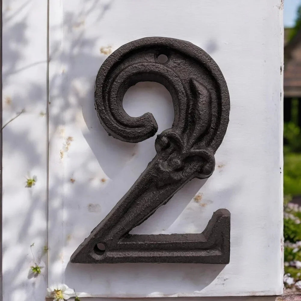 House Door Numbers French Provincial Fleur 1-10 Cast Iron - The Renmy Store Homewares & Gifts