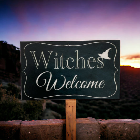 Witches Witch Welcome Vintage Sign - The Renmy Store Homewares & Gifts 