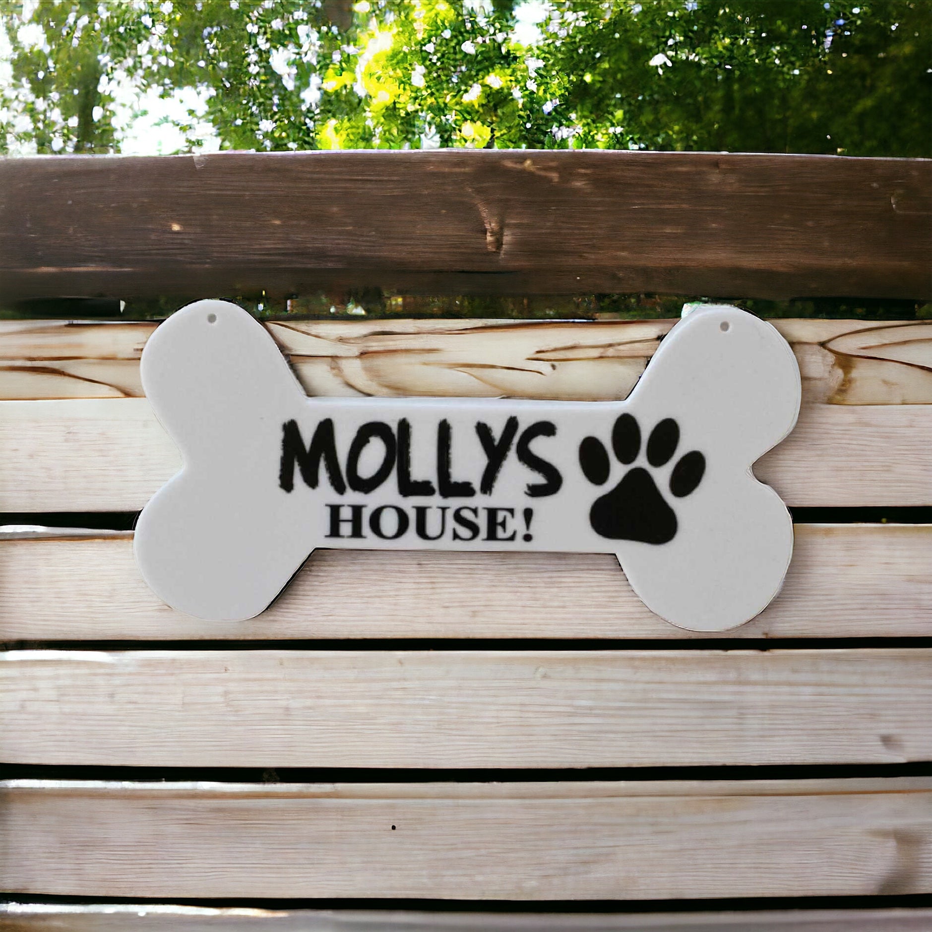 Dog Bone Dogs Name Custom House Sign - The Renmy Store Homewares & Gifts 