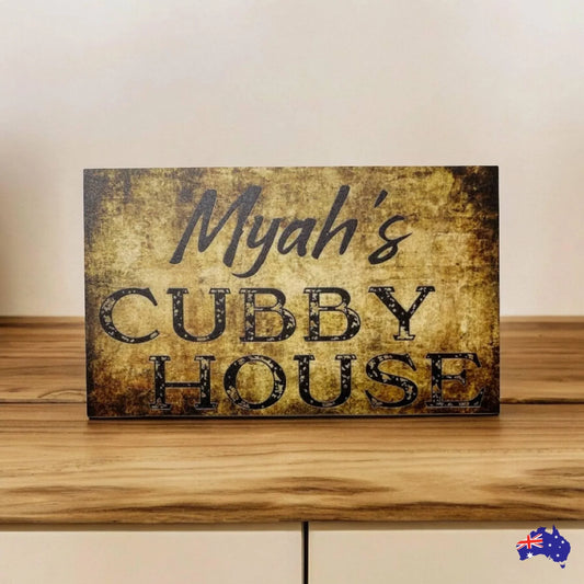 Cubby House Vintage Custom Personalised Sign - The Renmy Store Homewares & Gifts