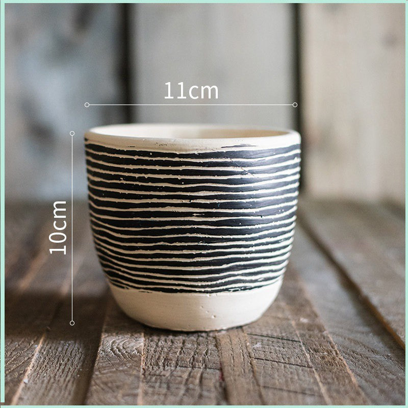 Planter Pot Garden Succulent Cactus Plant Rustic Black