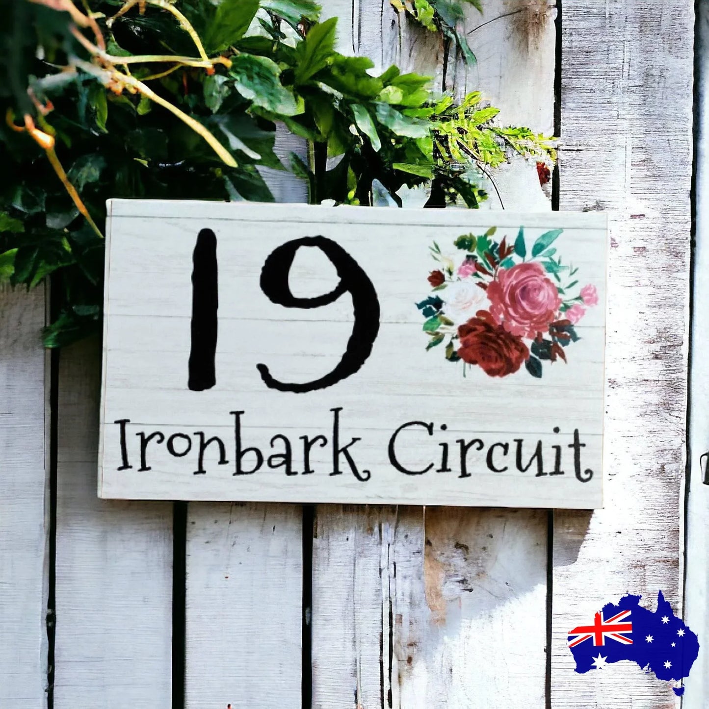 Personalised Street Number Address Floral Custom Cottage Sign - The Renmy Store Homewares & Gifts