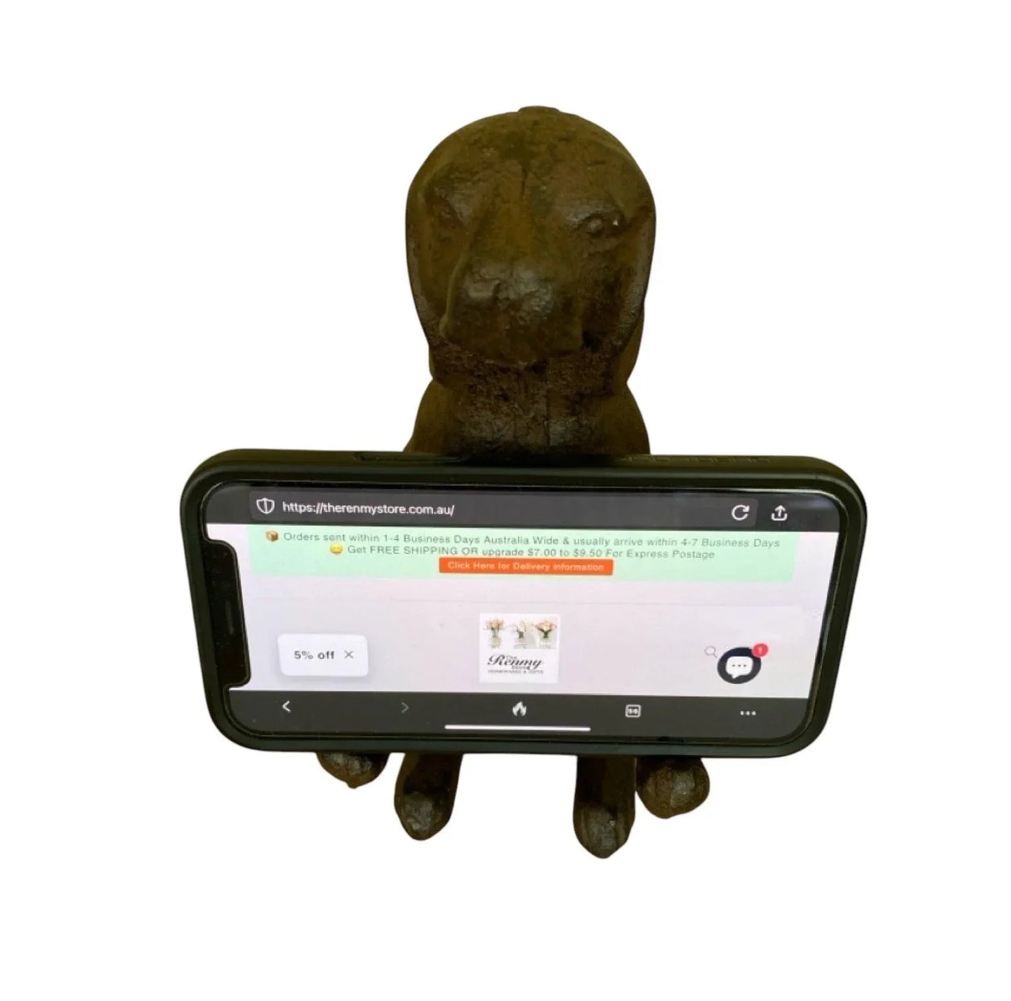 Phone Holder Cast Iron Dog Ornament - The Renmy Store Homewares & Gifts