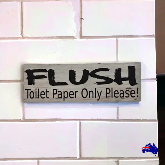 Flush Toilet Paper Only Please Sign - The Renmy Store Homewares & Gifts