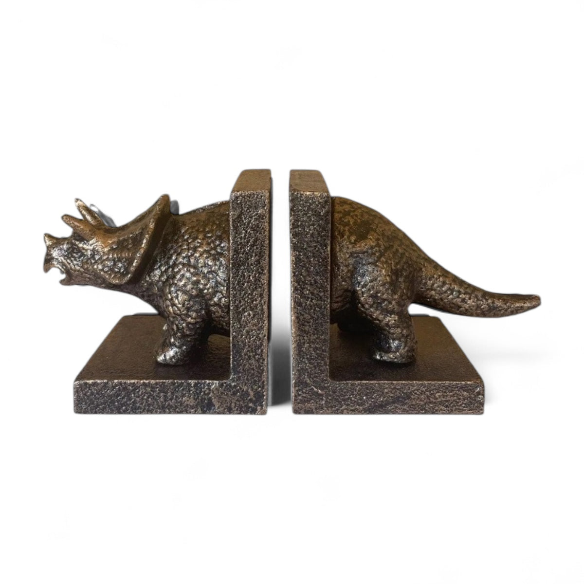 Triceratops Dinosaur Cast Iron Bookends 21cm x 8cm x 9cm