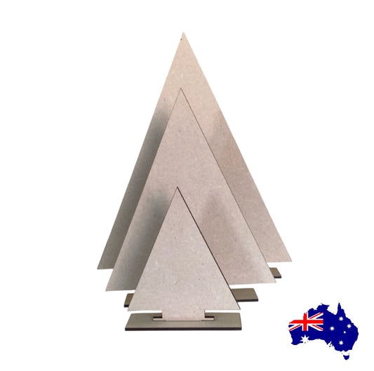 Tree Trees x3 Standing MDF Christmas Craft Laser Cut Shape