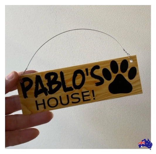 Dog Kennel House Custom Personalised Dark Pets Name Sign - The Renmy Store Homewares & Gifts