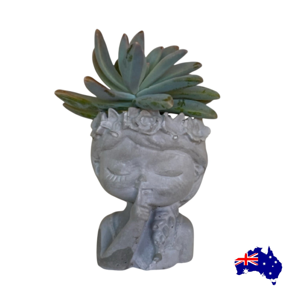 Flower Girl Princess Planter Set of 2 | Handmade Concrete Aussie Made Cottage Decor