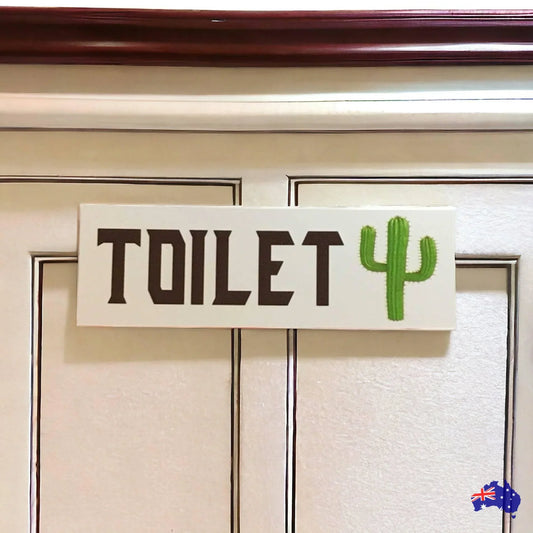 Cactus Toilet Laundry Bathroom Door Sign - The Renmy Store Homewares & Gifts