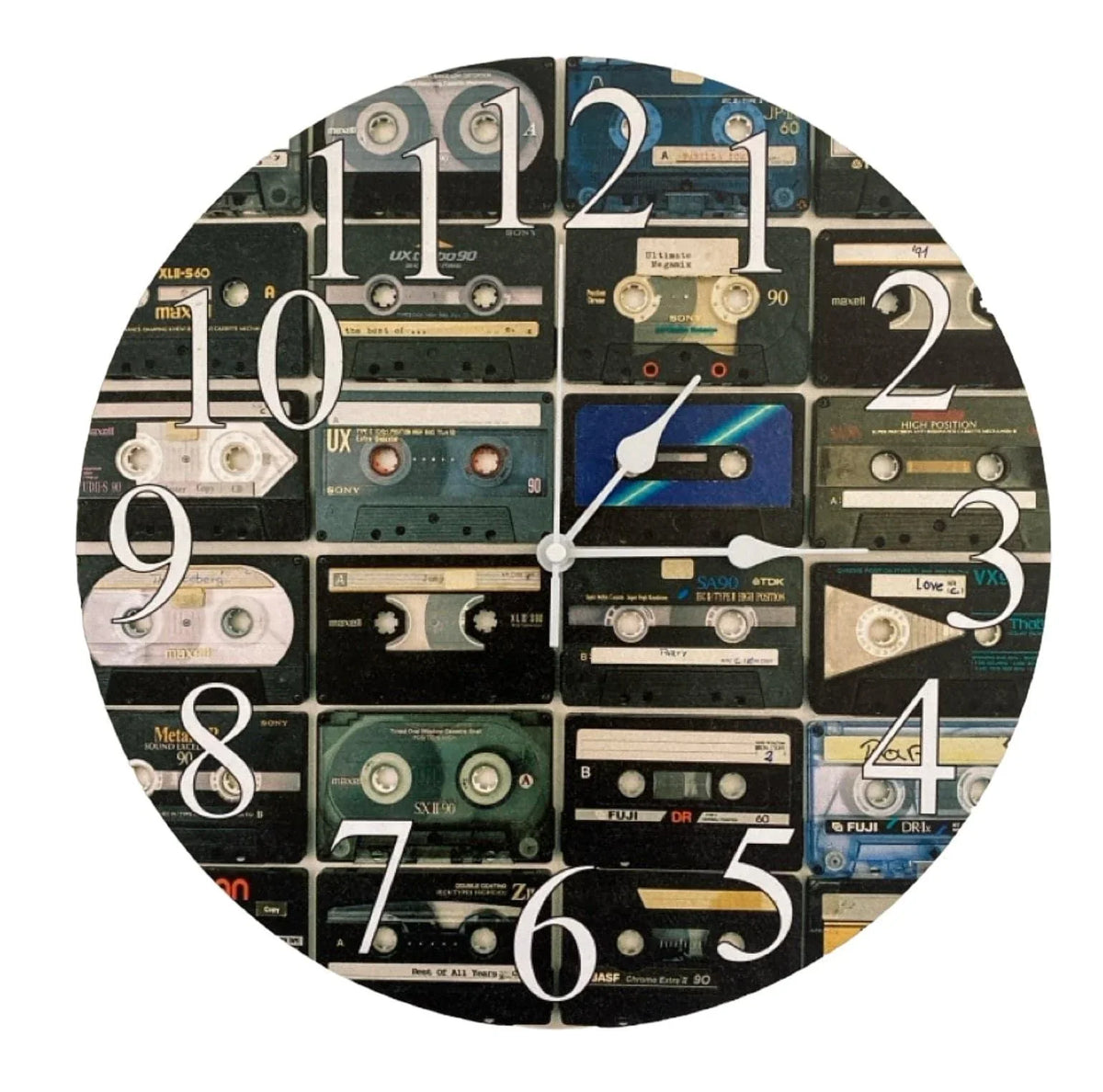 Clock Wall Retro Tape Music Aussie Made - The Renmy Store Homewares & Gifts