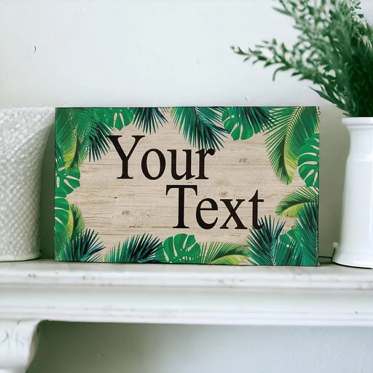 Tropical Paradise Beach Custom Personalised Palm Sign - The Renmy Store Homewares & Gifts