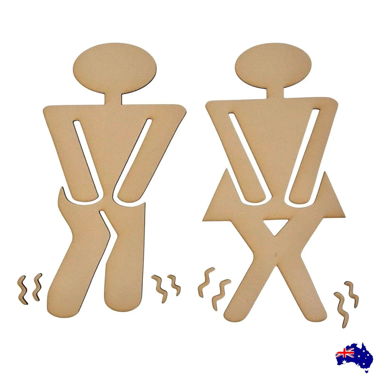 Toilet Male Female DIY Raw MDF Timber - The Renmy Store Homewares & Gifts