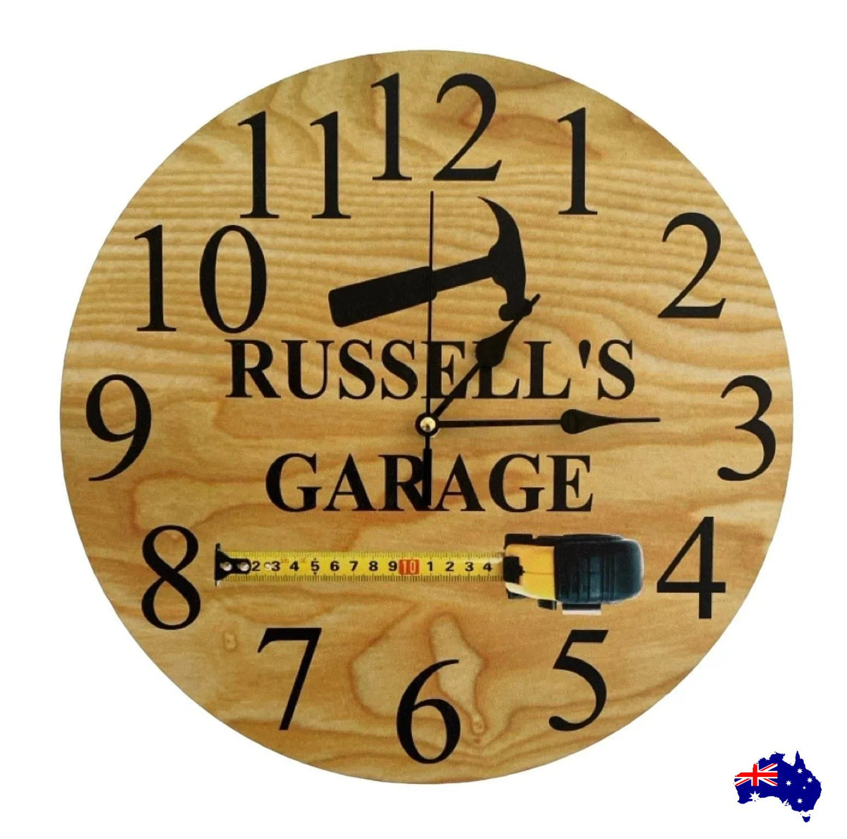 Clock Wall Garage Tool Custom Personalised Aussie Made - The Renmy Store Homewares & Gifts