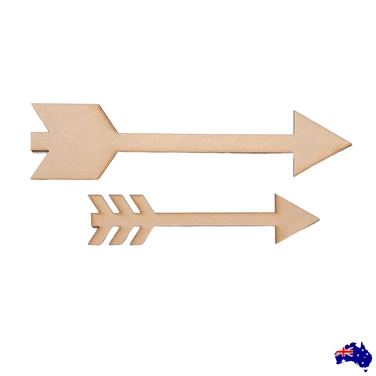 Arrows Arrow Set of 2 Sign MDF Wooden Word Shape Raw - The Renmy Store Homewares & Gifts