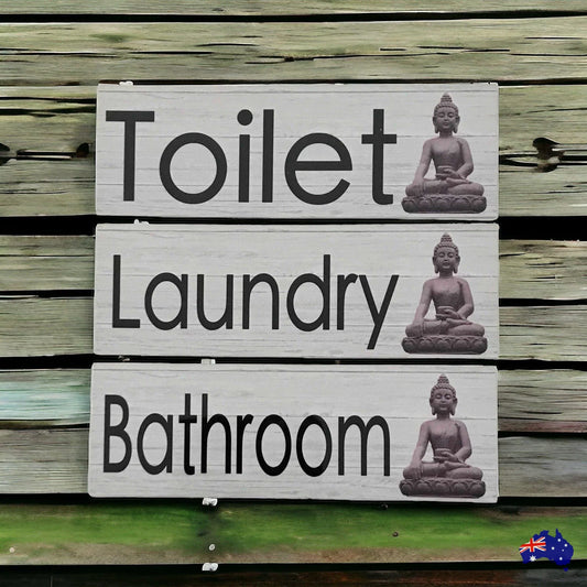Buddha Toilet Laundry Bathroom Door Sign - The Renmy Store Homewares & Gifts
