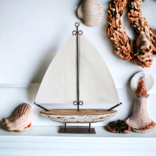 Sailing Boat Nautical Natural Coastal - The Renmy Store Homewares & Gifts