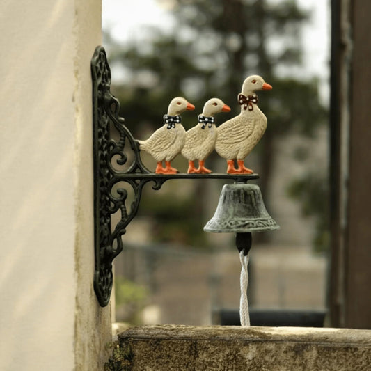 Door Bell Duck Family Country Cast Iron - The Renmy Store Homewares & Gifts