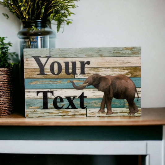 Elephant Africa Custom Persoanlised Sign - The Renmy Store Homewares & Gifts