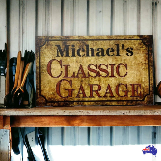 Classic Garage Vintage Custom Sign - The Renmy Store Homewares & Gifts